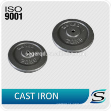 Cast iron weight plate for barbell